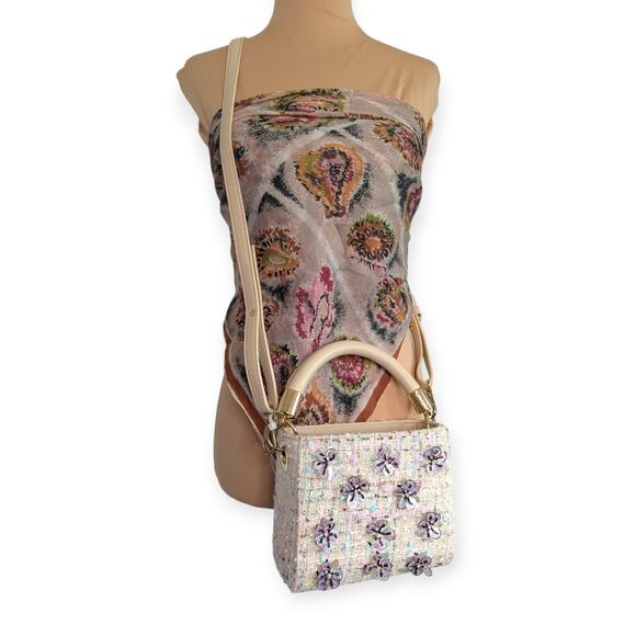 Y2K Pink Sparkle Tweed Crossbody Case Purse - Picture 6 of 6